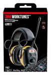 3M Safety Worktunes Hearing Protection with AM/FM Radio, Noise Cancelling, NRR 24 dB (90541), Wired, 1 size