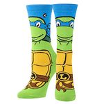 Odd Sox, Nickelodeon TMNT Teenage Mutant Ninja Turtles, 90's Cartoon, Fun Socks, Leonardo, Large