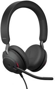 Jabra Evolve2 40 SE Wired Headset - Advanced Chipset with ANC in Microphone - 3 Mic - Powerful 40mm Speakers - Passive Noise Cancelling On Ear Headphones - Teams + Open Office Cert - Latest PC USB