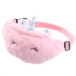 PRETYZOOM Pink Girls Plush Pack Unicorn Waist Bag for Kids Plush Belt Bag Small Bum Bag with Adjustable Belt for Children Sport Running Camping Trip