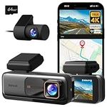 BOTSLAB 4K Dash Cam Front and Rear, 4K Car Dash Cam Front and 2K Rear Camera, Night Vision, STARVIS Dash Cam, ADAS, 170° Wide Angle, Built-in GPS and WiFi, 24/7 Parking Mode, Included 64 GB SD Card