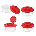 Pack of 4 Pepper Shakers, Mini Shaker Set for Salt and Pepper with Lid to Take with Red Covers Lids Plastic Airtight Spice Jar Dispenser Perfect for On The Go Travel