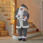 Marco Paul Deluxe 110cm Father Christmas Decorations Santa Claus - Free Standing Plush Fabric Festival Accessories - Classical Santa Claus For Christmas Indoor Home Decor, Xmas Decor