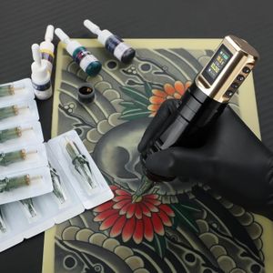Solong Wireless Tattoo Kit – Gold, Professional Rotary Machine Set