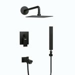 ZAP Elixir Series 5632 Brass Divertor with Hand Shower and Shower Head Black Coated