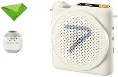 7RYMS WA2 Voice Amplifier for Teachers with Wireless Lavalier Microphone,Portable Speaker for Classroom,Speech,Training Outdoor,Mini Speaker Clip-On Mic- Noise Canceling,164ft Range,23H Working-White