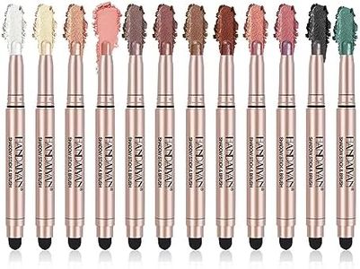 Joyeee Eyeshadow Stick Set 12PCS Shimmer Glitter Eye Shadow Long Lasting Waterproof Nude Blush Nose Shadow, Dimension Skinfinish Face Brightening High Gloss for Girl Women Makeup Palette Gift Kit