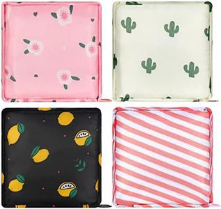 4 Pieces Sanitary Napkin Storage Bag Menstrual Pad Bag Nursing Pad Holder Portable Menstrual Period Sanitary Pouch Zipper Tampons Collect Bags for Teen Girls Women Ladies (Fresh Style)