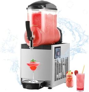 Commercial Slushy Machine, 15L Frozen Drink Margarita Machine Smoothie Large Slushy Maker Stainless Steel 110V for Restaurant Bar Party Alcohol Cocktail Beverage Wine