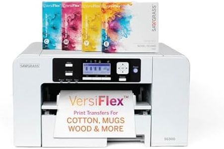 Sawgrass SG500 VersiFlex Sublimation Printer | Transfer to Cotton, Metal, Wood & Polyester | Anti-Clog Tech | Includes Soft-Touch Infusible Inks & 8.5x11 Transfer Paper