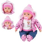 Bibi Doll - 20" Lifelike Large Size Soft Bodied Baby Doll Girls Boys Toy With Dummy & Sounds (Neon Pink)