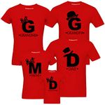 RAINBOWTEES GDMD Family -t-Shirts Set of 5 for Grandpa,Grandma and Father Mother and Daughter (Red, Mail The Sizes to Gangsters.4006@gmail.com)