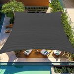 Shade&Beyond Sun Shade Sail Rectangle Canopy 12' x 12' Sail Shade Dark Grey Sun Shades for Patio