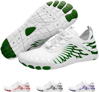 Hike Footwear HF Barefoot Shoes,Breathable Wide Toe Box Shoe Men Women, Non - Slip, Minimalist Athletic Footwear, Walking and Daily Wear White/Green