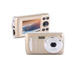 Digital Camera for Kids, 16MP 720P FHD 2.4" LCD Screen 4x Digital Zoom Camcorder 30fps Video Camera for Children Beginners Elderly Gold