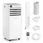 COSTWAY 4-in-1 Portable Air Conditioner 9000BTU, Air Conditioning Unit with 2 Speeds Fan, Dehumidifier & Sleep Mode, AC Unit with Remote Control, 24H Timer & Window Kits for Room Up to 42㎡