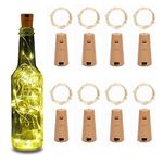 8 Pack LED Bottle Light with Cork, 2M 20 LED Cork Lights for Bottles, Warm White Fairy Lights Battery Operated for Gin, Wine, Table Decorations, Party