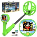 DR.ÖTEK Kids Metal Detector – Innovative Color LCD Display, 17cm LED-Lit Coil, Adjustable & Ultra-Lightweight Metal Detector Kids, Child-Safe Rounded Design for Ages 3-12, Green