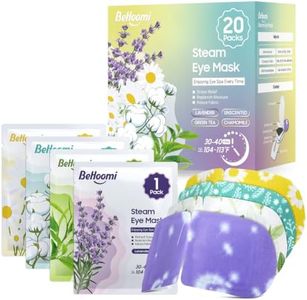 BeHoomi 20 Packs Steam Eye Mask, Heated Eye Mask Warm Compress for Eyes, Disposable Self Heating Steam Mask for Home, Sleep, Spa, Travel Essentials & Relaxation Gifts for Women (Variety)