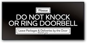 Black Do Not Ring Doorbell Sign, Acrylic Please Do Not Knock or Ring Doorbell Sign, Dont Ring Doorbell Leave Packages Here Sign, No Soliciting Sign for House, Do Not Knock Sign, 6.0x2.8 Made in USA