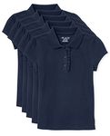 The Children's Place Girls' Short Sleeve Polo, Pack of Five, Tidal, S (5/6)