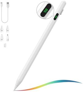 MoKo Stylus Pen for iPad 2018-2024, USB-C Pencil for Apple iPad with LED Power Display, iPad 10th Gen Pencil Compatible with iPad Pro 12.9/11", iPad Air 6/5/4/3, iPad Mini 6/5, iPad 10/9/8/7/6, White