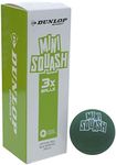 Dunlop Sports Mini Squash Ball, Green, 3-Ball Pack