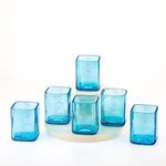 Expensive Bombay Sapphire Glasses Set Of 6 Drinking Juice,Bourbon,Whisky,Cocktails,Mocktail Transparent Up-Cycled Eco-Friendly Glasses Perfect For Home,Restaurants And Parties Dishwasher Safe - 400 Ml