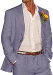 HUUTOE Linen Suits for Men Groomsme