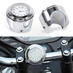 Waterproof Universal Motorcycle Handlebar Clock Digital White Motorbike Handlebar Clock Watch for Most of The Motorcycle with 7/8"-1" Handlebar Mount Other Modifications