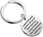 Best Friend Keychain- A Good Friend Knows All Your Best Stories, A Best Friend Has Lived Them with You Keyring Women Men BFF Friendship Key Chain (Style-1)