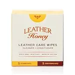 Leather Honey Leather Care Wipe Kit - Clean and Condition Leather On-The-Go - Leather Care for Auto Interiors, Furniture, Shoes, Bags, Accessories & Apparel - 5 Cleaner/5 Conditioner Wipes