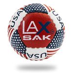 Lax Sak 6 Pack American Flag Lacrosse Training Balls. Same Weight & Size as a Regulation Lacrosse Ball. Great for Indoor & Outdoor Practice. Less Bounce & Minimal Rebounds.