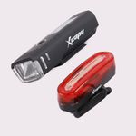 Xcape VistaGlow Front Light and Rear Light Combo | Waterproof, Durable ABS, Easy Mounting, Ideal for Cycling, Commuting