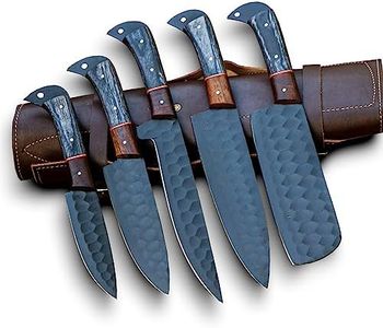 CHE-2075 Custom Handmade Damascus Steel Kitchen Knife Set