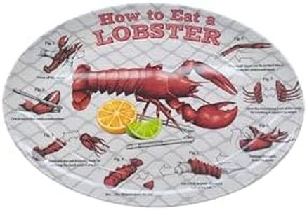 4 Lobster Plates OVAL Plastic How To EAT LOBSTER Diagram