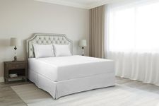 Cotton Metrics Linen Bed Skirt 850TC Hotel Quality 100% Egyptian Cotton Bed Skirt 24" Drop Length Queen Size White Solid