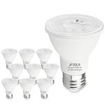 FTL PAR20 LED Bulbs 5000K Daylight White, 7W 600LM 50W 60W Equivalent, Dimmable Spot Light Bulb, E26 Base, Indoor Outdoor Flood Light, 10-Pack