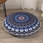 LOVMOC 32 inches Meditation Floor Cushion for Adults, Round Large Thick Floor Pillow, Memory Foam Filling, Navy Blue