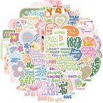 Qpout 100Pcs Danish Pastel Stickers Colorful Cute Aesthetic Stickers Inspirational Stickers Pack for Teens Girls Laptop Computer Skateboard Guitar Phone Case Refrigerator Desktop Favors
