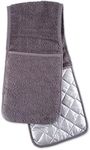 DII Basic Terry Collection 100% Cotton Quilted, Double Mitt, Gray