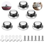 Bateya 6Pcs Universal Pot Lids Handle Heat-Resistant Knobs, Stainless Steel Kitchen Pot Lid Lifting Handle Cookware Replacement Parts Set Cookware Cover Pan Parts Set with Screws