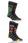 SockShop Men's 4 Pair Marvel Comics Socks - Hulk, Spiderman, Iron Man and Wolverine - 6-11 Mens