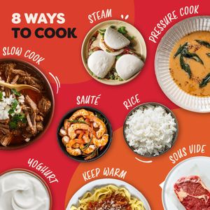 Instant Pot 5.7L 7-in-1 Electric Multicooker – Stainless Steel, Black