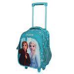 NOVEX Original Disney Frozen Kids Trolley School Bag | Kid Spinner School/Picnic Case with 2 Wheels | Polyester Backpack School Turquoise Blue, 18 - Inch | Unique Bags For Cute Girls Kid