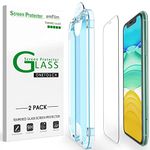 amFilm 2 Pack Onetouch Tempered Glass Screen Protector Guard For Iphone 11, Iphone Xr (6.1") With Easy Installation Kit For Cellphone