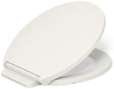 KOHLER 27332-96 Glissade Quiet Close Round Toilet Seat with ReadyLatch Hinge, Soft Close Toilet Seat Round, Toilet Seats for Standard Toilets, Biscuit