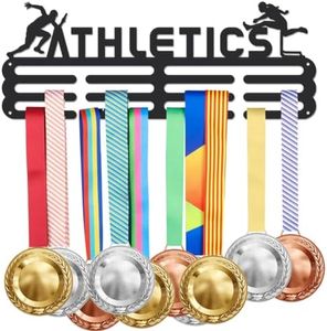 SUPERDANT Athletics Medal Hanger Display Running Sports Race Medals Holder Rack Hurdling Wall Mount Iron Ribbon Hook Hanger Decor Awards Ribbons Holder for Runner Athletes Players