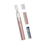 Wahl Clean & Confident Ladies Battery Pen Trimmer & Detailer with Rinseable Blades for Hygienic Grooming & Easy Cleaning for Eyebrows, Facial Hair, Bikini Lines, Other Detailing (Rose Gold)