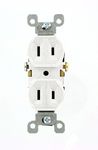 Leviton 223-W 15 Amp, 125V, Duplex Receptacle, Residential Grade, Non-Grounded, White, 10-Pack